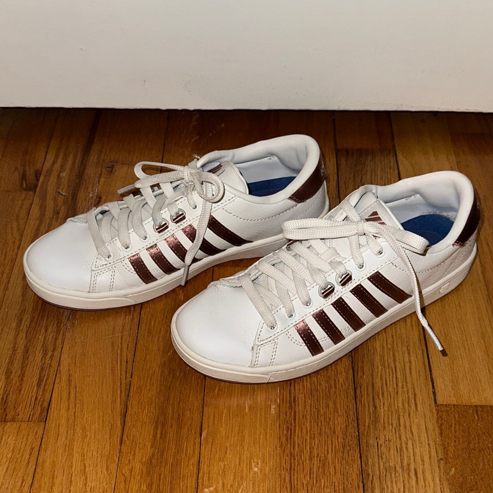 K-Swiss Hoke CMF Sneaker - White and Rose Gold Sneakers - Picture 6 of 16